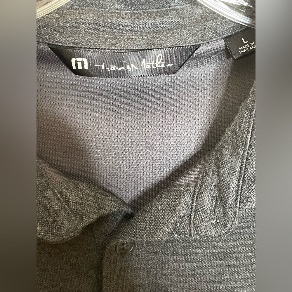 Travis Matthew Men's Gray Golf Polo Shirt Size L Polyester/ Acrylic‌ - Picture 7 of 9